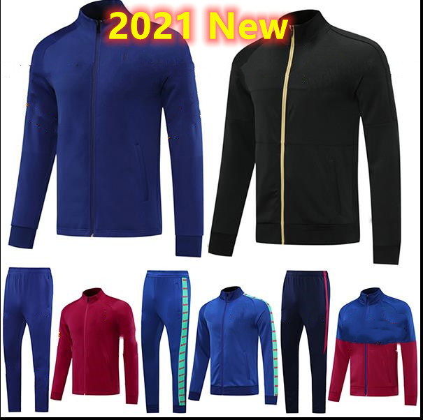 

2021-2022 NEW Men's Jerseys Maillot Jacket Coat Tracksuit Adult Sweater Tracksuits Survetement Jogging Training Suit Kits Equipe, Black