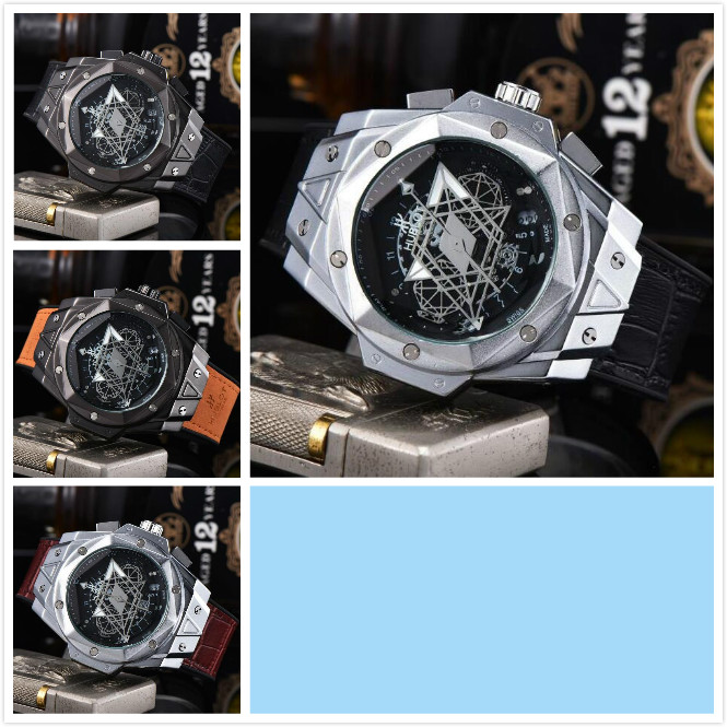 

023 TOP HUBLOT TOP New WOMEN MEN sports WATCH Rubber Band Full Function quartz Watches Mens BUSINESS Wristwatch