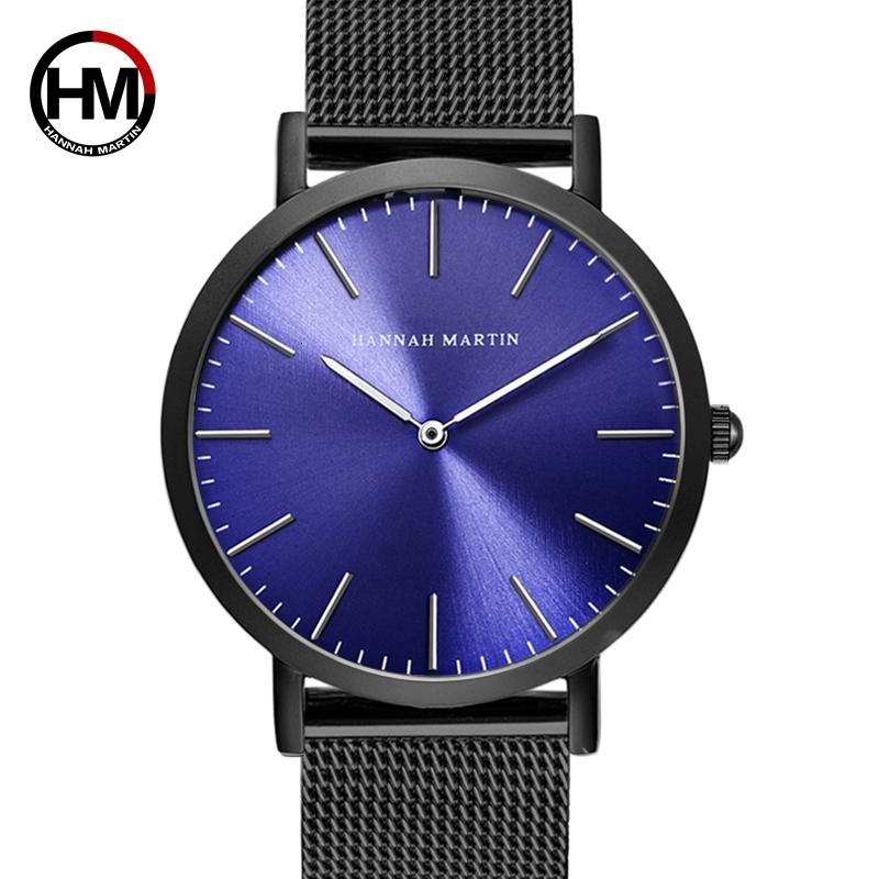 

Wristwatches Watch Men Top Stainless Steel Mesh Japan Quartz Movement Waterproof Blue Dial WristWatch Relogio Masculino Saat Xf, Mxlwfh