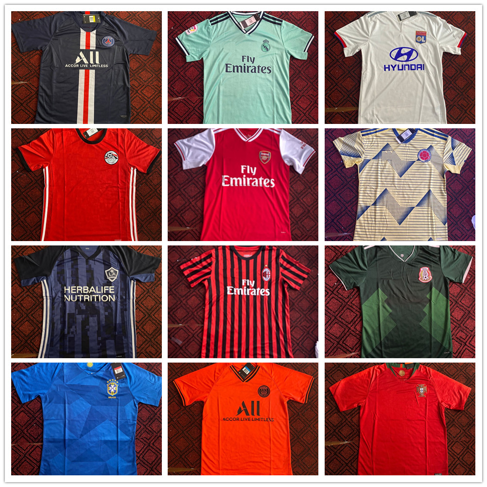 

Paris Mens Soccer Jerseys Real Madrid Home Away Mexico Black 3rd Green Short Sleeves Football Shirts Fashion Adult Uniforms Low price Sales, Black;yellow