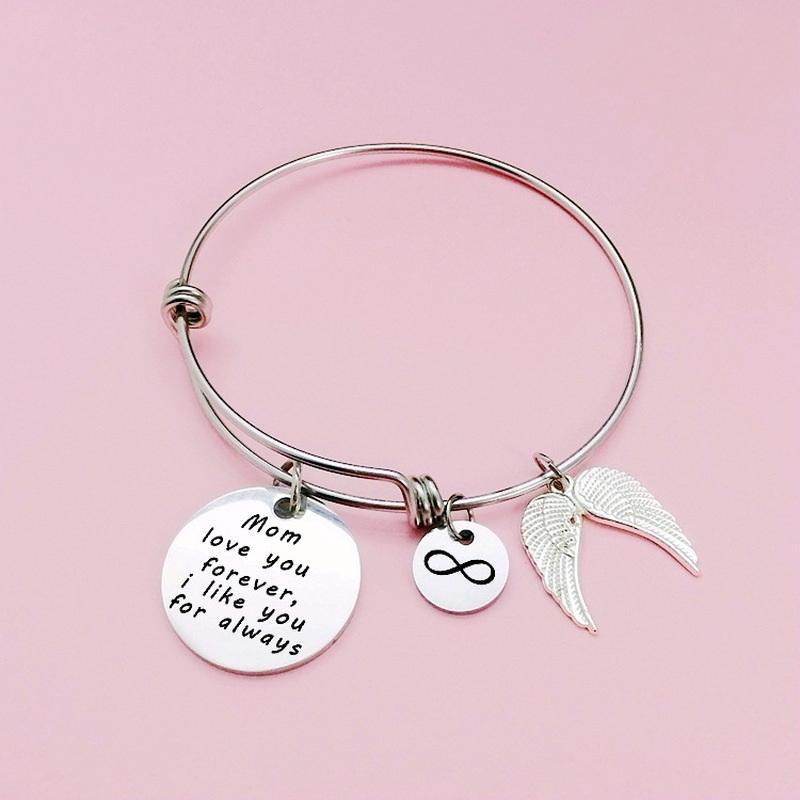 

I Love You Mom Charm Bracelets Letters Keychain Thanksgiving Party Favors Personalised Letters Bangle Best Gift for Mothers Day