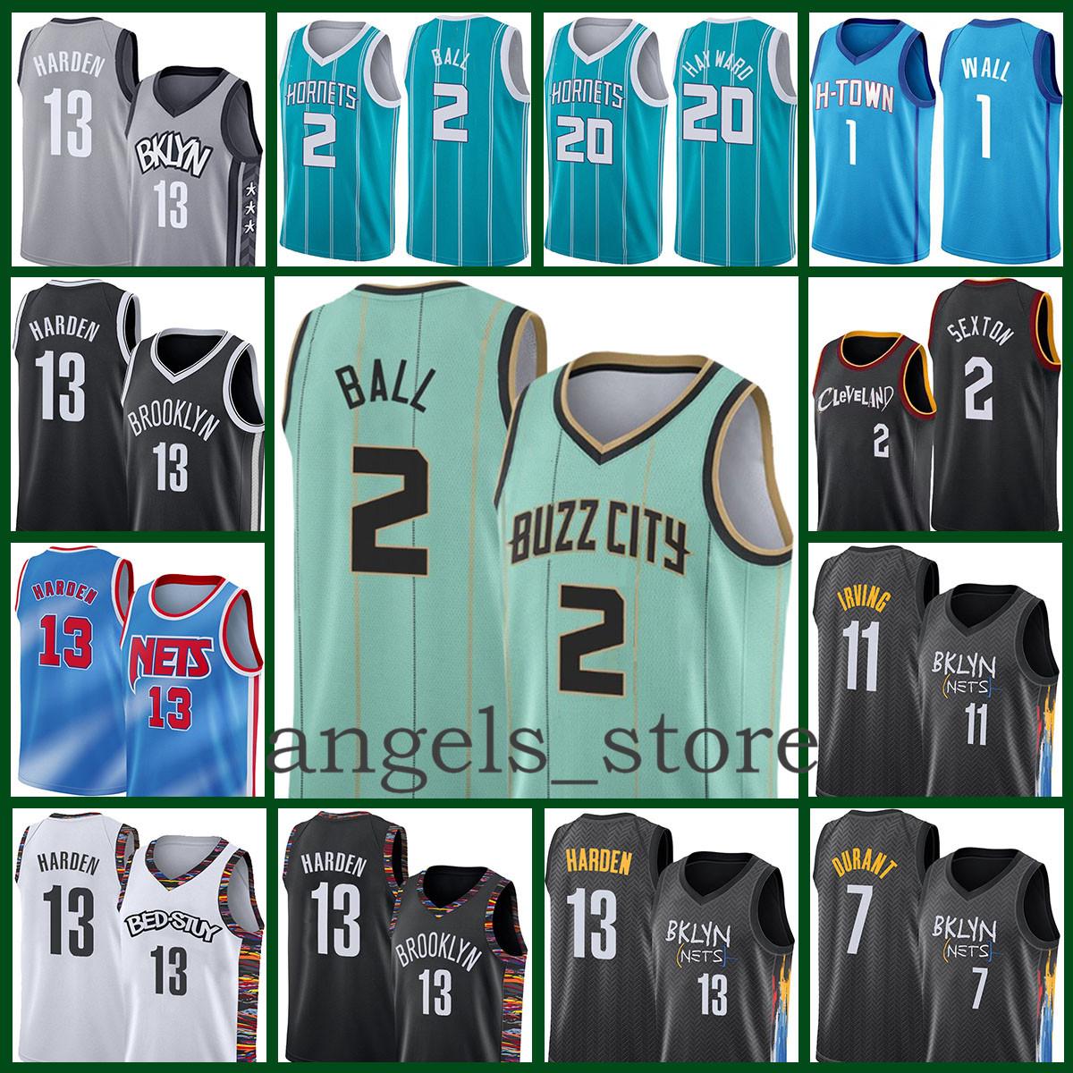 

Charlotte Hornets Mens LaMelo 2 Ball Gordon 20 Hayward 2021 New basketball Jersey Collin 2 Sexton James 13 Harden Red, Black;red