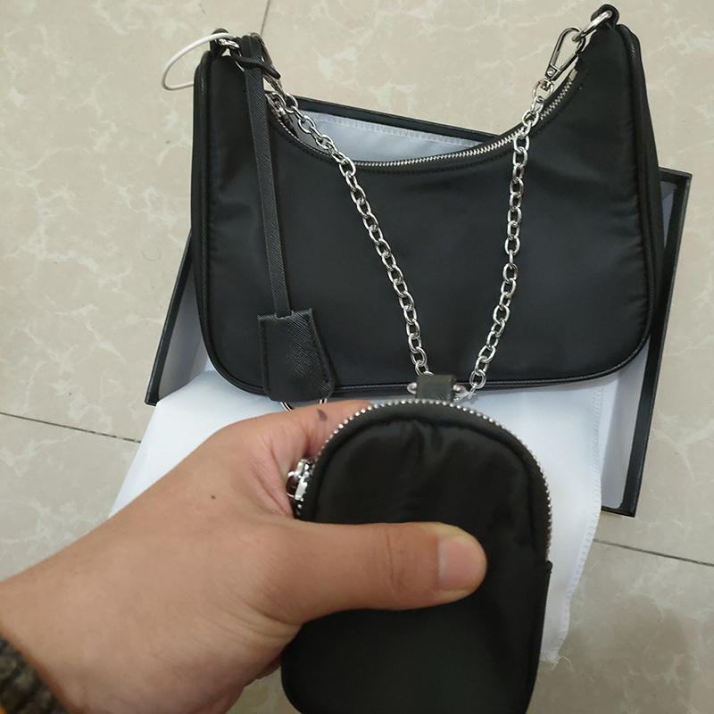 

2021 shoulder bags handbags High quality Crossbody bag Heart-shaped decoration Tarpaulin Nylon wallet wholesale, With logo with box bag