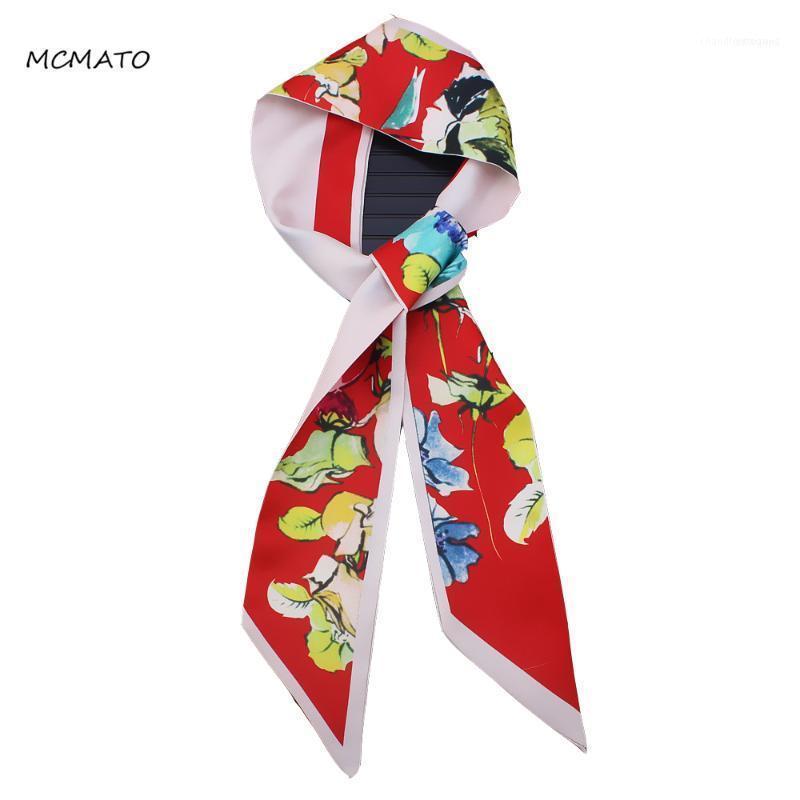 

Scarves Abstract Hand Painted Flower And Bird Prints Skinny Scarf 2021 Brand Silk For Women Fashion Bag Head Ladies1