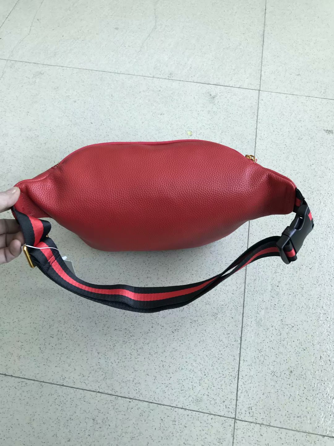 

Men leather bags Unisex Women Sport Runner Fanny Pack Belly Waist Bum Bag Fitness Running Belt Jogging Pouch Back grid, Customize