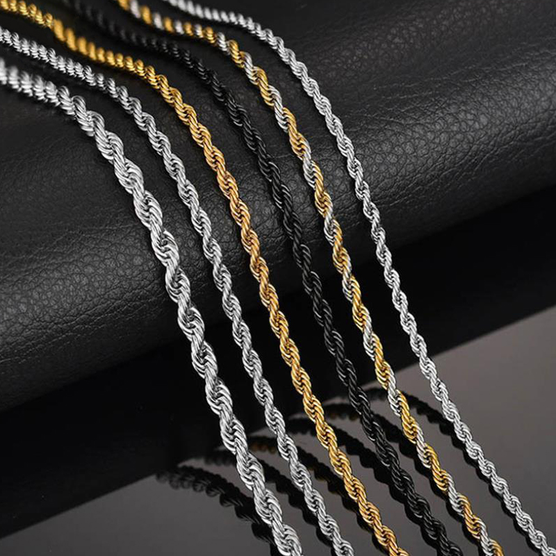 

Wholesale Chain 316 Stainless Steel Twist Chains Necklace Jewelry for women/men