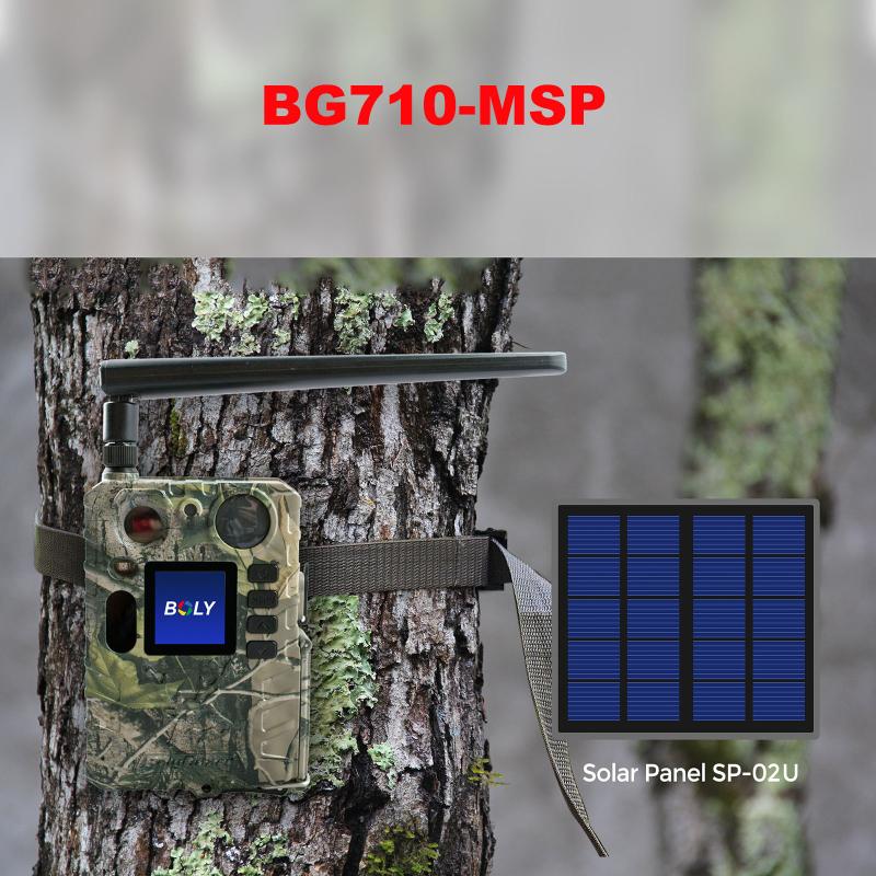 

Hunting Cameras Boly 4G Wireless Trail Camera Solar Panel 940nm Black IR Night Vision Color LCD Invisible Game Scout For BG710-M