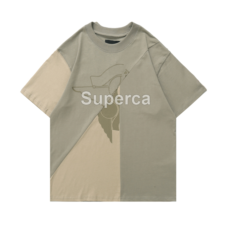 

Summer Mens Designer Tees 100% Cottom Travis Scott Panelled T Shirts Fashion Casual Couples Short Sleeves Tee Comfortable Men Women T-Shirts Clothing