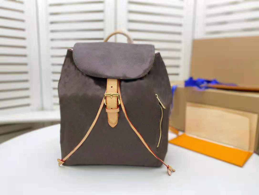

2021 Fashion Women Backpack Style Outdoor Casual Lady Bag Classic High Quality Bags Handbag Schoolbags, Brown flower