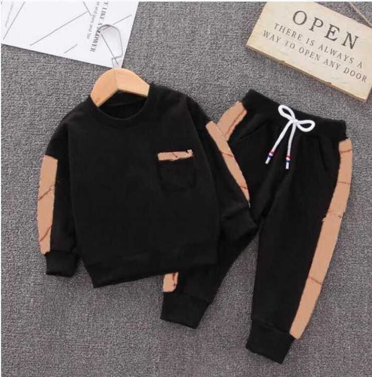 

New classic Luxury Designer Baby Sets t-shirt jacket Pants Two-piec 1-4 years olde Suit Kids fashion Children's 2pcs Cotton Clothing