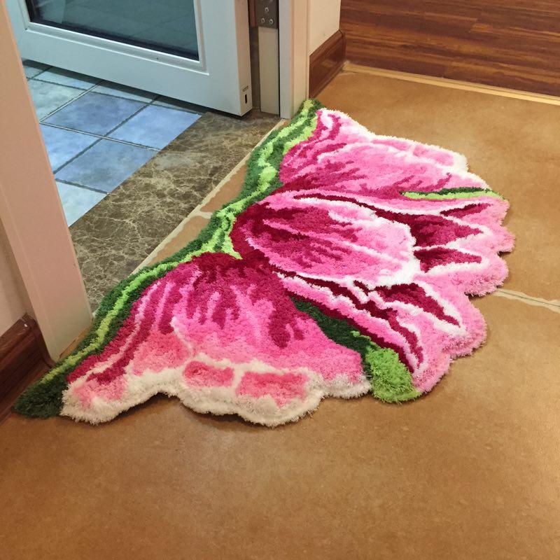 

Carpets Arrival Bright Color Art Rug For Door Mat Carpet Tulips 80*50cm, Pink