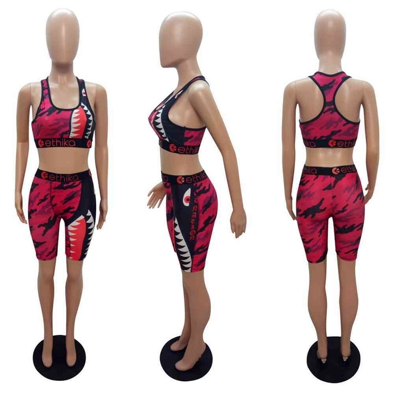 

2021 Summer Women' Letters Printed Swimwear Suit Vest Crop Tops Bra + Shorts Two-piece Outfit Fashion Bikinis Clothes Set Bathing Suits, Yellow