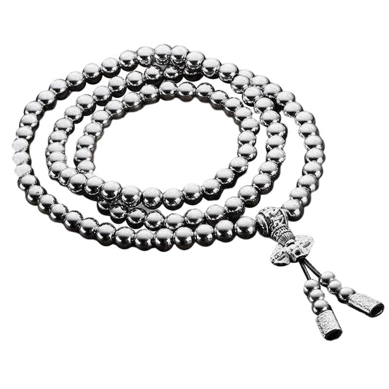 

Chokers Full Steel 118 Buddha Beads Necklace Chain Car Pendant Accessories