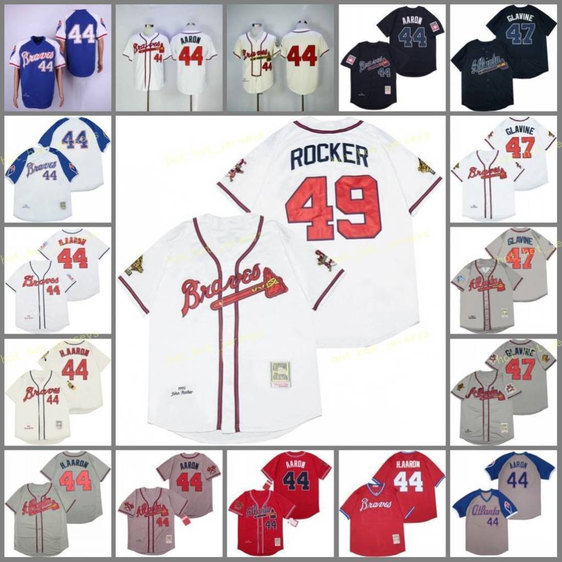 

Retror 1963 1974 1995 1999 Vintage Baseball 44 Hank Aaron Jersey 47 Tom Glavine 49 Julio Teheran Retire Stitched Flexbase Cool Base Pullover, Men