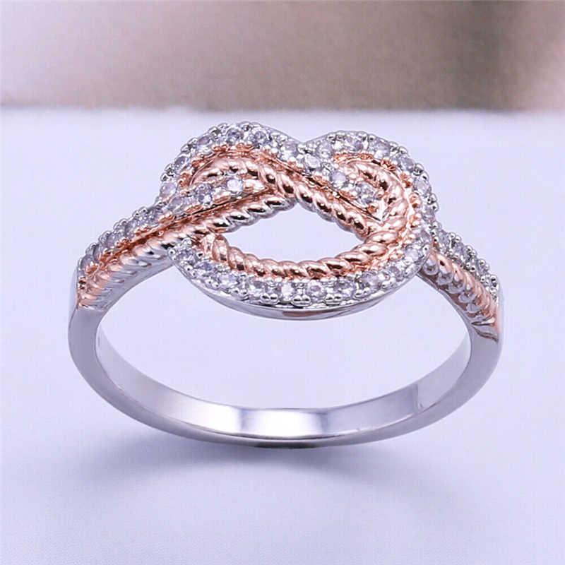 

Wedding Rings Size 6-10 Tone Two White Elegant Jewelry For Women Engagement Ring