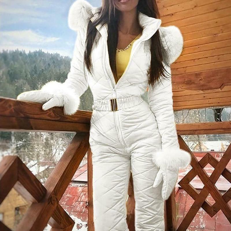 

Women Winter Jumpsuit Zipper Ski Suit Warm Snowsuit Outdoor Sports Pants Waterproof TY66 Women' Jumpsuits & Rompers, Yellow