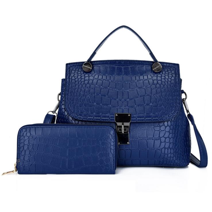 

Factory wholesale women bag elegant large-capacity embossed two-piece womens handbag fashion Alligator handbags Joker large leather bags