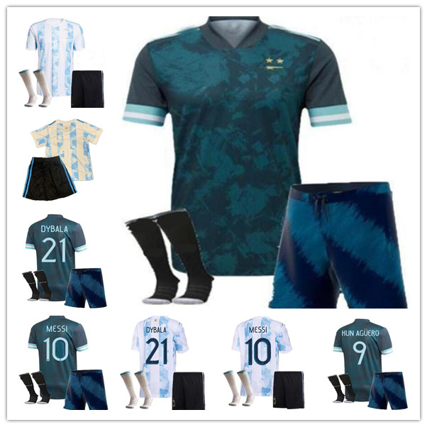 

20 21 Argentina Soccer Jersey Copa America 2021 Mens Kids de foot Kit MESSI DYBALA DI MARIA Maradona Football Shirts and Pants socks Uniforms