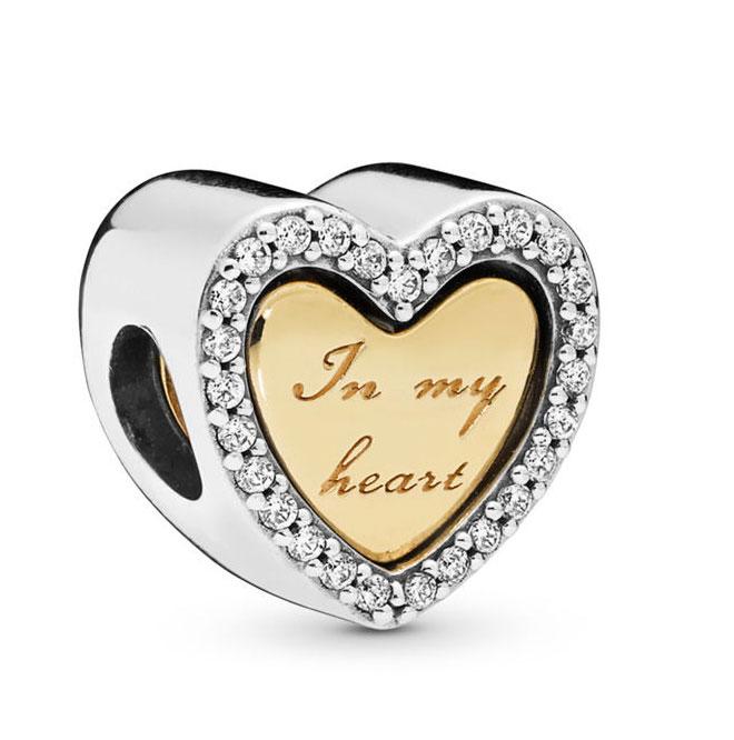 

Factory wholesale 925 Sterling Silver and Shine In My Heart Charm Fits European Jewelry Bead Charm Bracelets & Necklaces