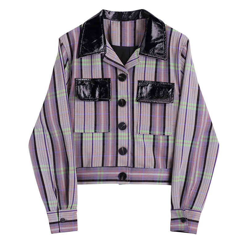 

women's jackets moda coreana do falso couro listra jaqueta feminina casual pu costura motocicleta feminino streetwear casaco chique out, Black;brown