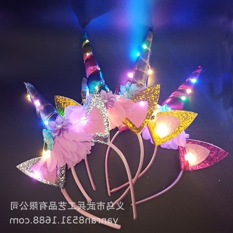 

illuminated Unicorn hair New band lamp luminous head buckle ball Halloween party