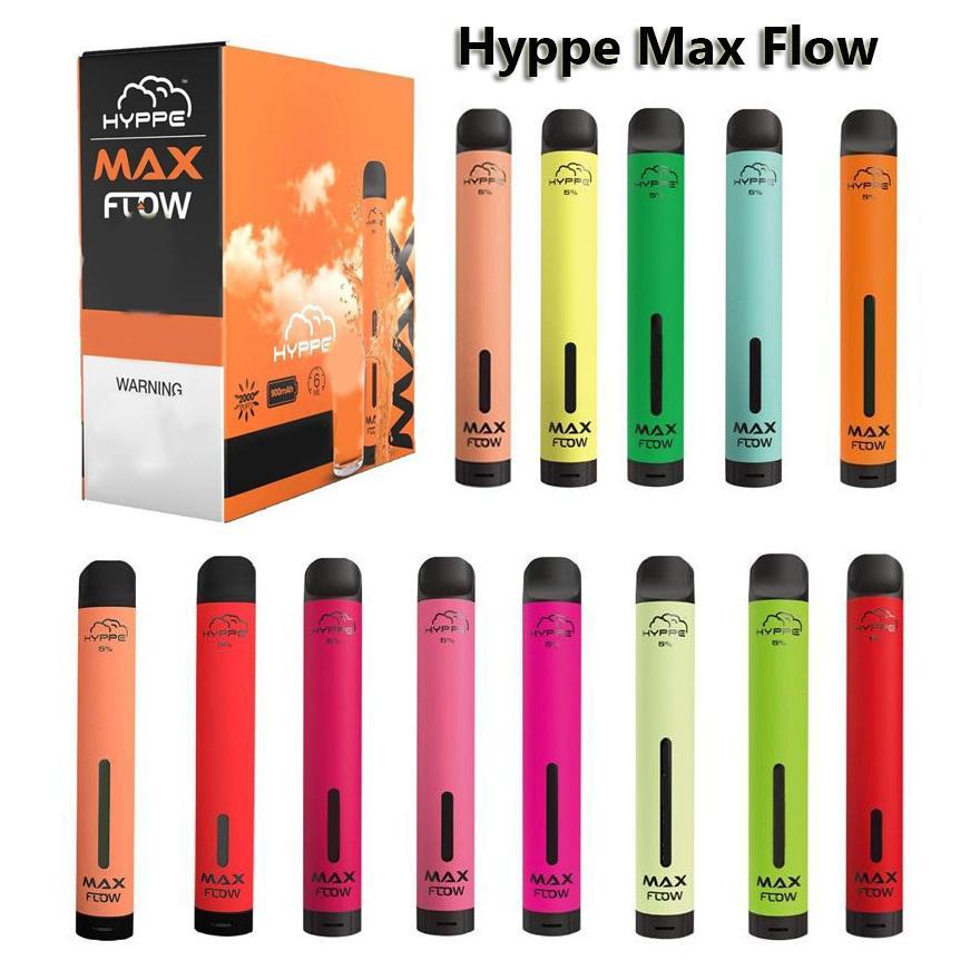 

E-cigarettes Hyppe Max FLow 2000 Puffs Disposable Vape Airflow Adjustable Electronic Cigarette 900mAh 6.0ml Pods