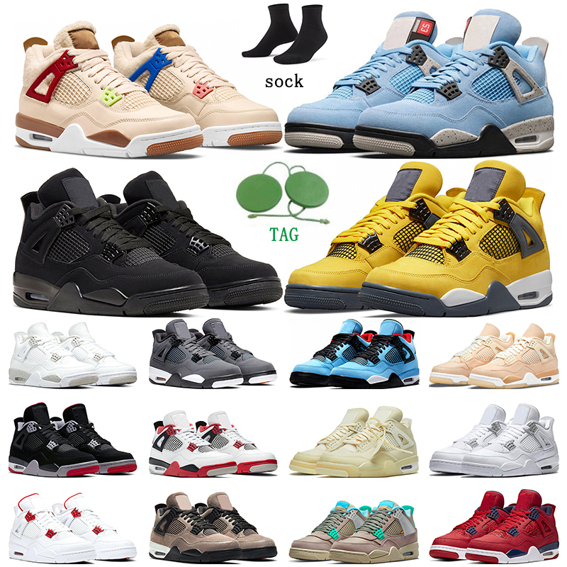 

2022 Men Basketball Shoes 4 4s trainers Lightning University Blue Black Cat Shimmer White Oreo Sail Cool Grey Fire Red Pure Money sports sneakers outdoor, #20