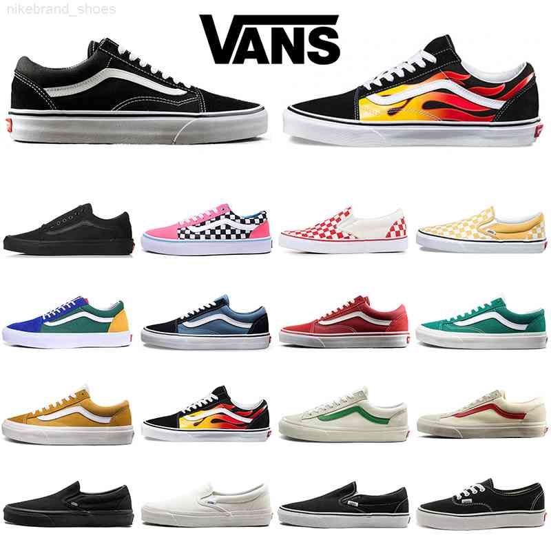 

vans classic van old skool canvas shoes for men women fear of god Triple White Black Red Pink #14 Green Slip on Skateboard Sports Sneakers