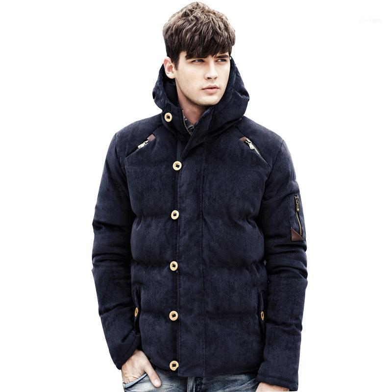 

Men's Down & Parkas Rlyaeiz High Quality Winter Jacket Men 2021 Casual Corduroy Parka Coat Zipper Hooded Cotton Padded Warm Coats, Black