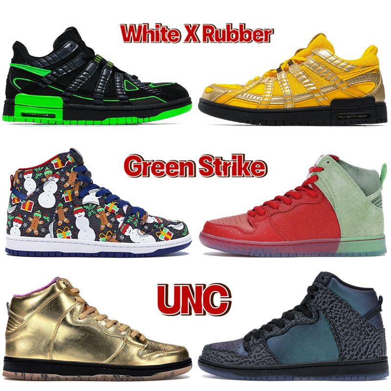

2021 Top quality white x rubber dunky mens running shoes UNC Green Strike concepts christmas Humidity university gold men sneakers women trainers, Bubble wrap packaging
