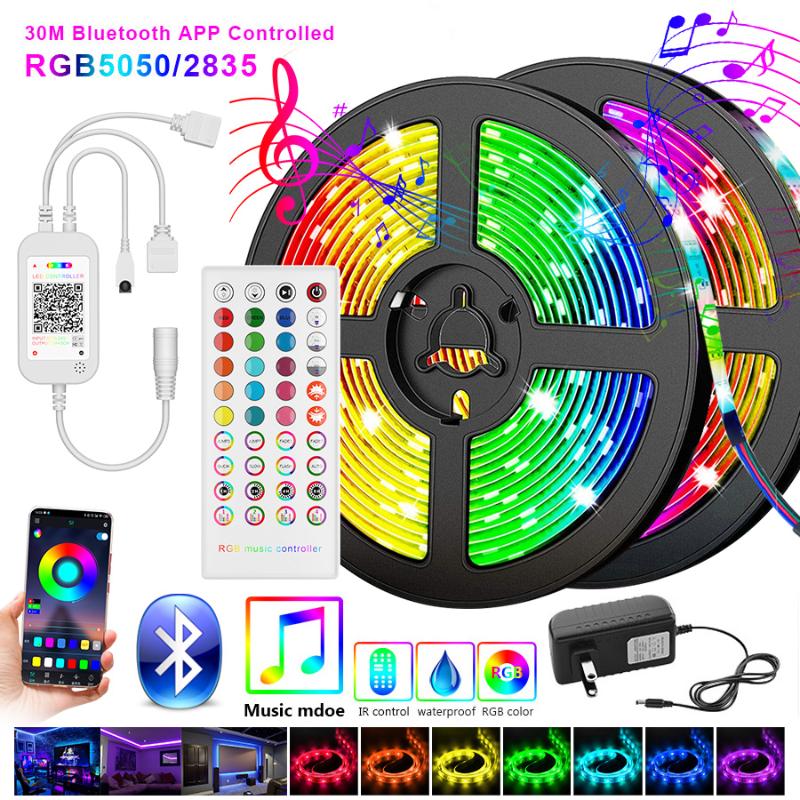 

Strips Led Strip 5M 10M 2835 Light Ribbon 15M 20M 30M Rgb Diode Tape Bluetooth Controller Power Adapter For Home