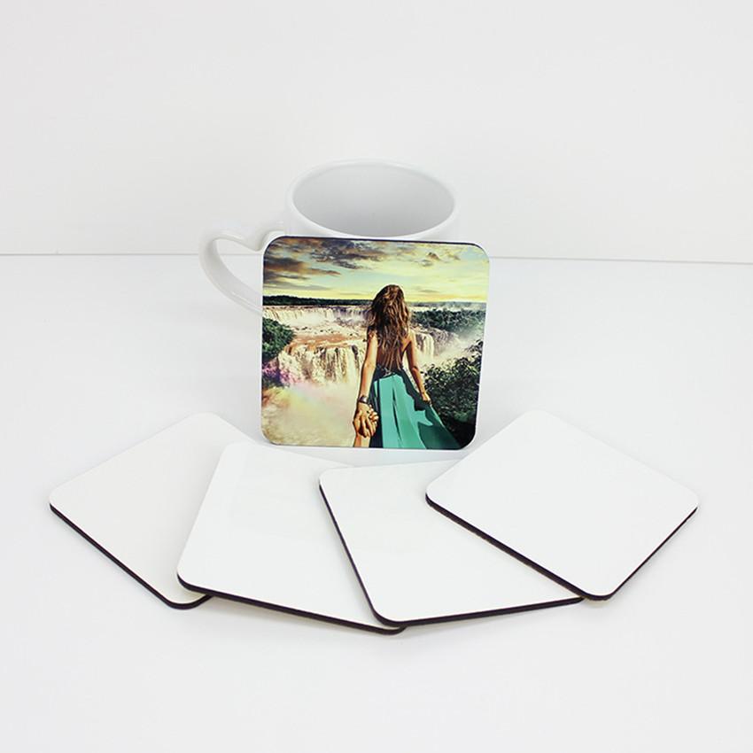 

3 size chose Sublimation Blanks Wood Coasters Drinkware Holder Table Mats MDF Square Hardboard Coaster Heat Insulation Thermal Transfer Cup Pads