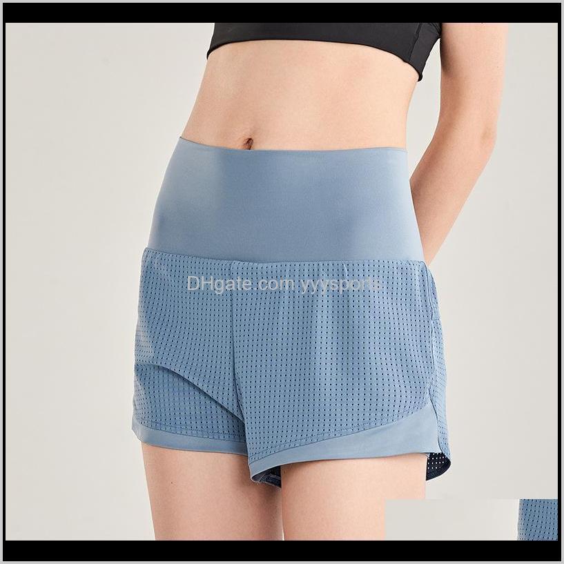 

Outfits Exercise Wear Athletic Outdoor Apparel & Outdoors Drop Delivery 2021 Mesh Women Fake Two Fitness Running Sports Shorts For Female Cas, White;red