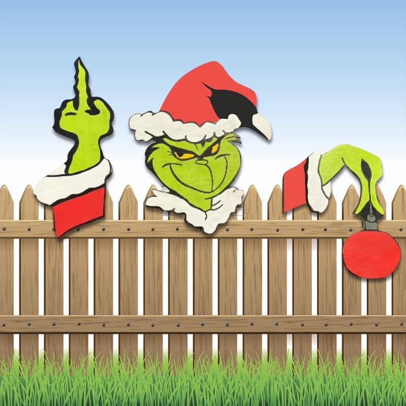 

Christmas Decorations Peeping Over Fence Animal Peeker Yard Signs Decoration Outdoor Festivity To The Occasion Garden Ornament