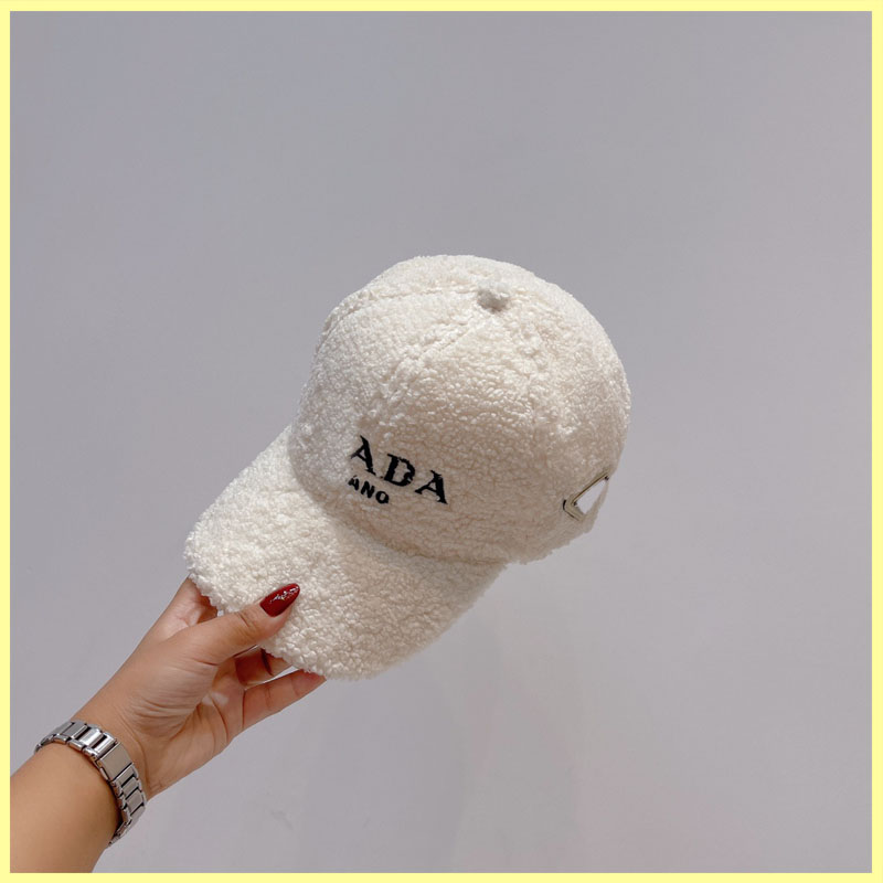 

Wool Baseball Cap Designer P Caps Classic Triangle Hats Casquette Winter Hat, White