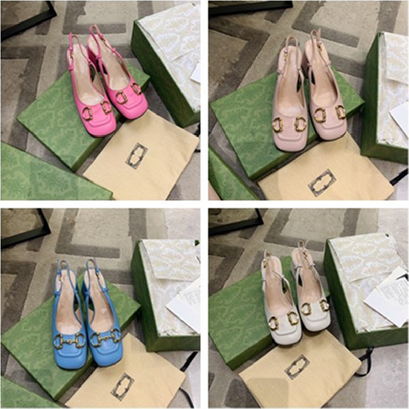 

High Quality Fashion Womens Shoes Heels Sandals Ballet Yoga Metal Letter Leather Rubber Sandal Dress Shoe Wedding Party Heatshoes 34-43 Size With Box, Make up the different price