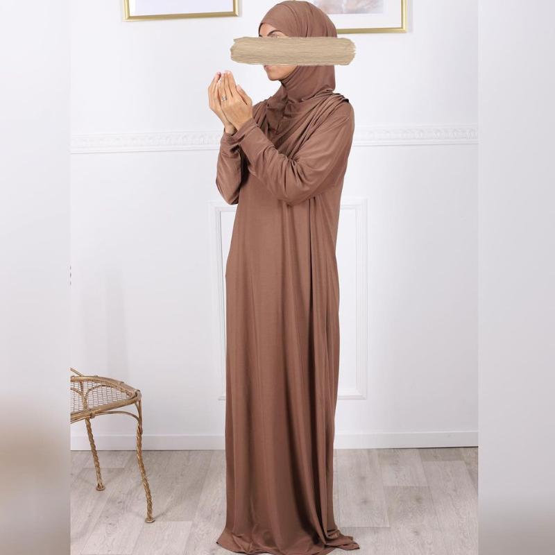 

Ethnic Clothing 2021 Muslim Pure Color Fashion, Simple, Elegant And Generous, Versatile Abaya  Hooded Gown Dress