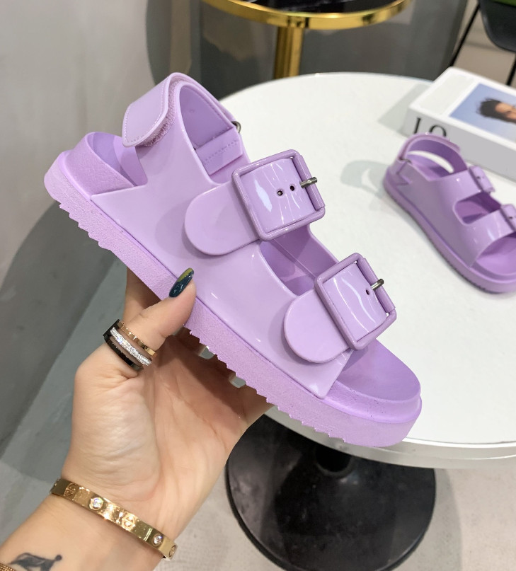 

Multi colors button solid color magic stick calf leather brand sandals luxury women sandals fashion shoes size EUR 35-40