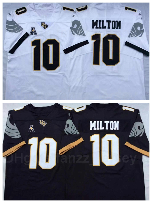 

NCAA Football UCF Knights College 10 McKenzie Milton Jersey Men University of Central Florida Team Black Color White All Stitched Breathable Top Quality On Sale
