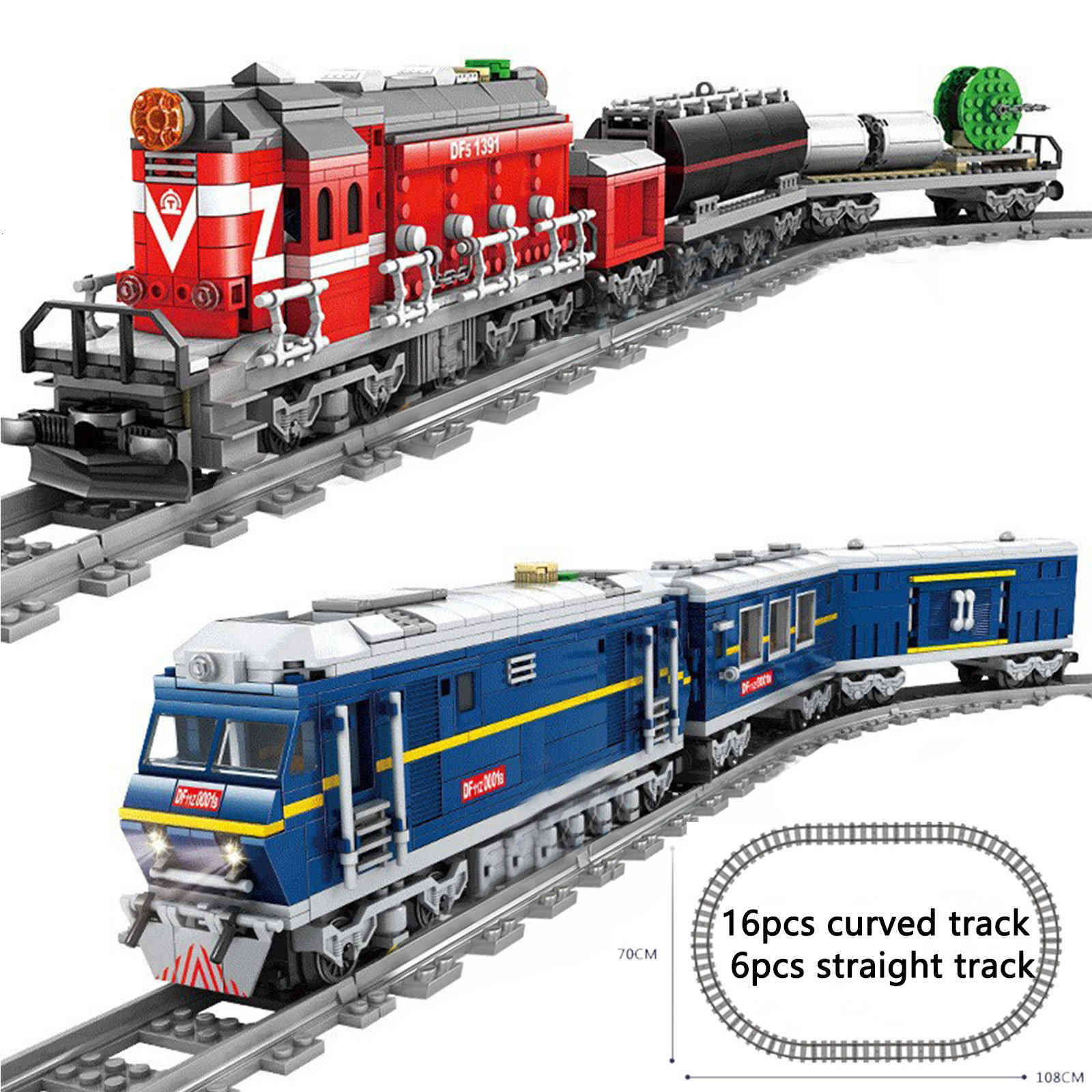 

Blocks NEW KAZI City Power-Driven Diesel Rail Train Cargo With Tracks Set Model Technic Building Block Compatible All Brands 1008