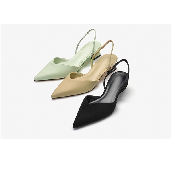 

Pointed Toes Ladies Flat Shoes Slip On Mules Women Comfort Summer Soft Sexy Close Sandals Low Heels for C0427, Green