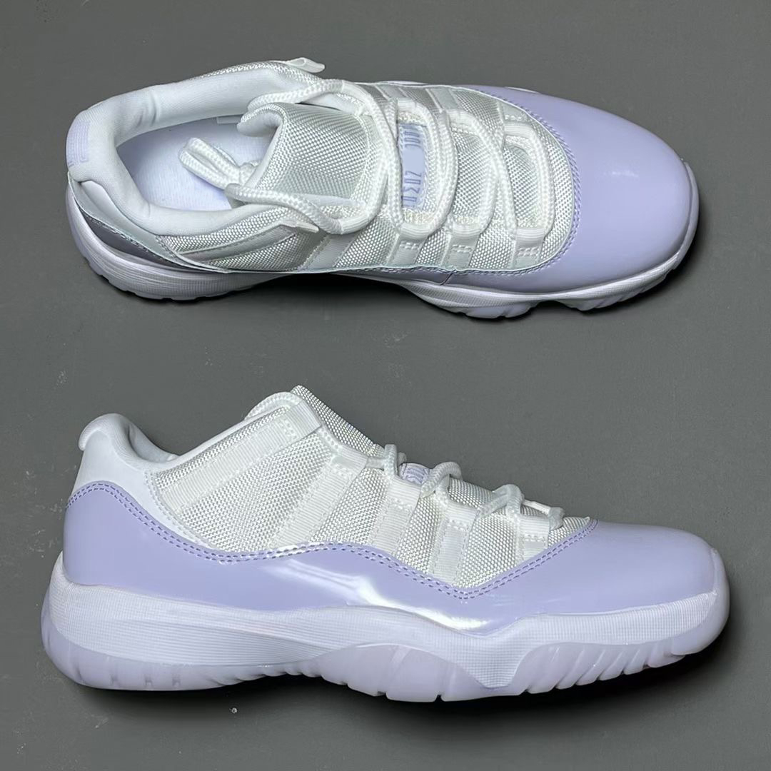 

2022 Release Authentic 11 Low WMNS Pure Violet White Shoes Air Sole Men Women 23 Real Carbon Fiber Outdoor Sports Sneakers With Original box AH7860-101, Customize