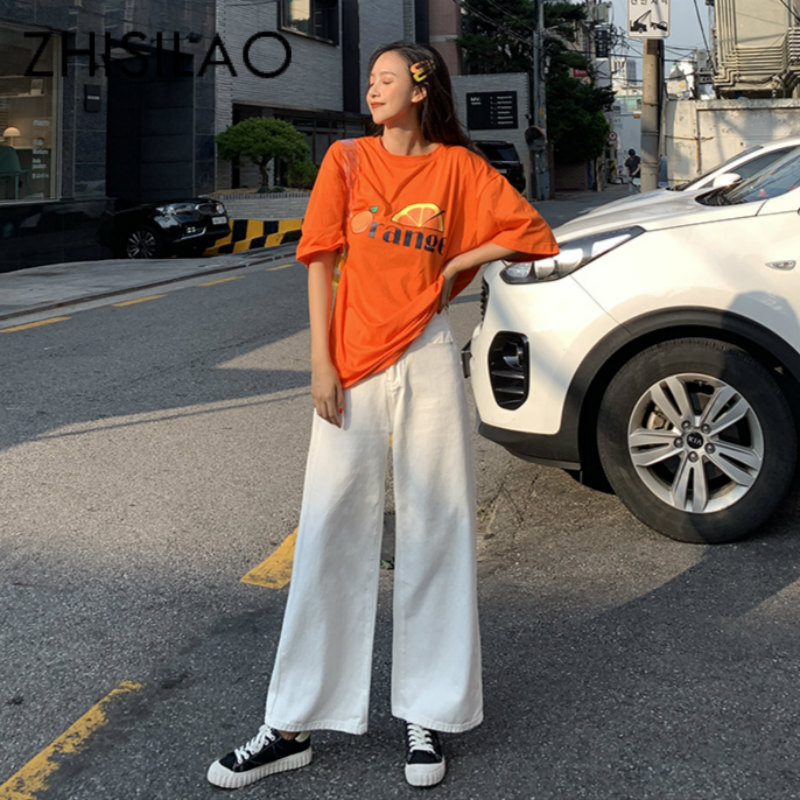 

Wide Leg Jeans Women Maxi Loose Street Jeans Mujer Plus Size Black White High Waist Jeans Femme Boyfriends Mom Denim Pants