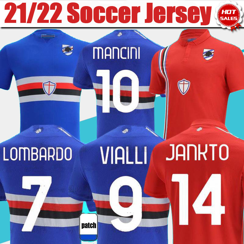 

Sampdoria Football Jerseys 21/22#14 JANKTO Home Bule Soccer Jersey 3rd Red Shirt 2021/2022 Men Adult Uniforms, Home no patch