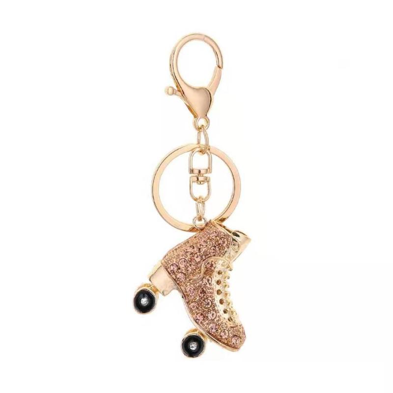 

Keychains 3UM Luxury Bag Pendant Key Chain Creative Gift Rhinestone Cute High Heels Roller Skates Car Three Colors