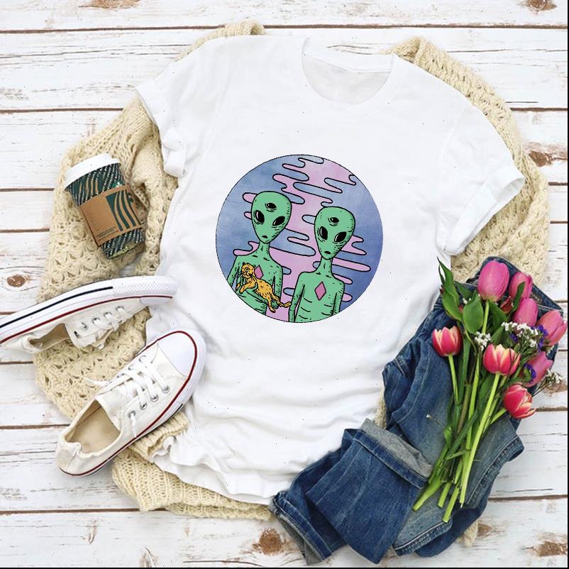 

graphic cartoon funny trend women t shirt cute print summer clothes clothing tee female, White