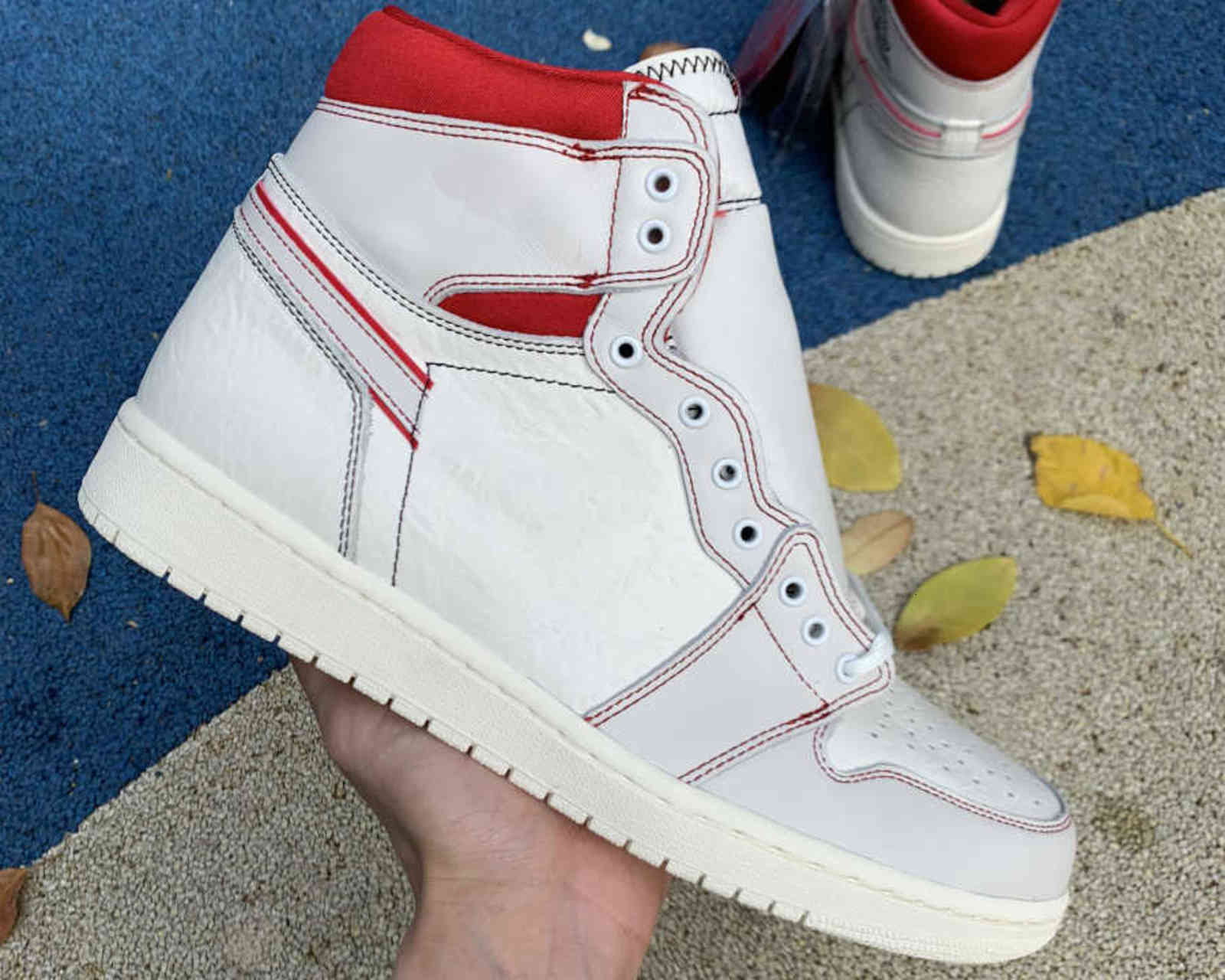 

Phantom Outdoor shoes Jumpman 1s high OG Sail Black White Gym Red men women Outdoor Sneakers trainers With Box, #1