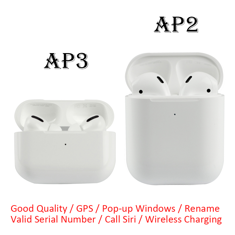 

TWS Wireless Earphones with Noise reduction Rename Pop UP Window Bluetooth Headphone Auto Paring Wirless Charging Case Earbuds Dropship Headphones for smartphone, White