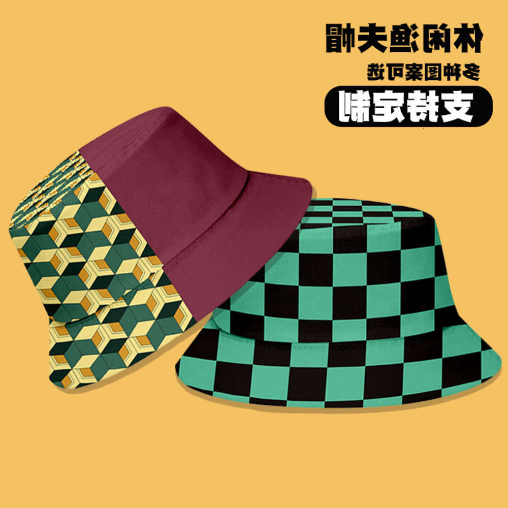 

Sun hat ghost blade Cartoon peripheral contrast printing fisherman's basin children's sunshade hat, Blue;gray