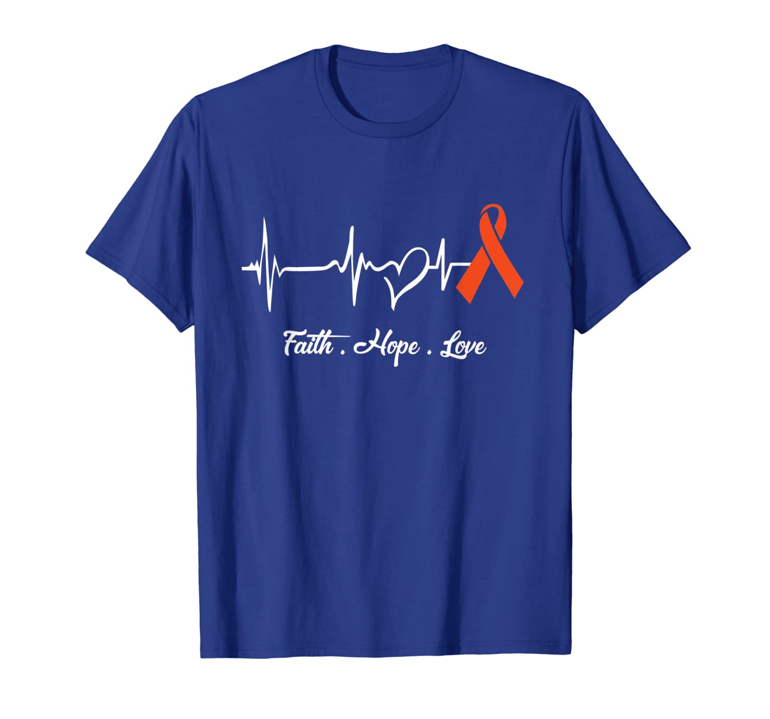 

Leukemia Cancer Heartbeat Faith Hope Love Shirt, White;black